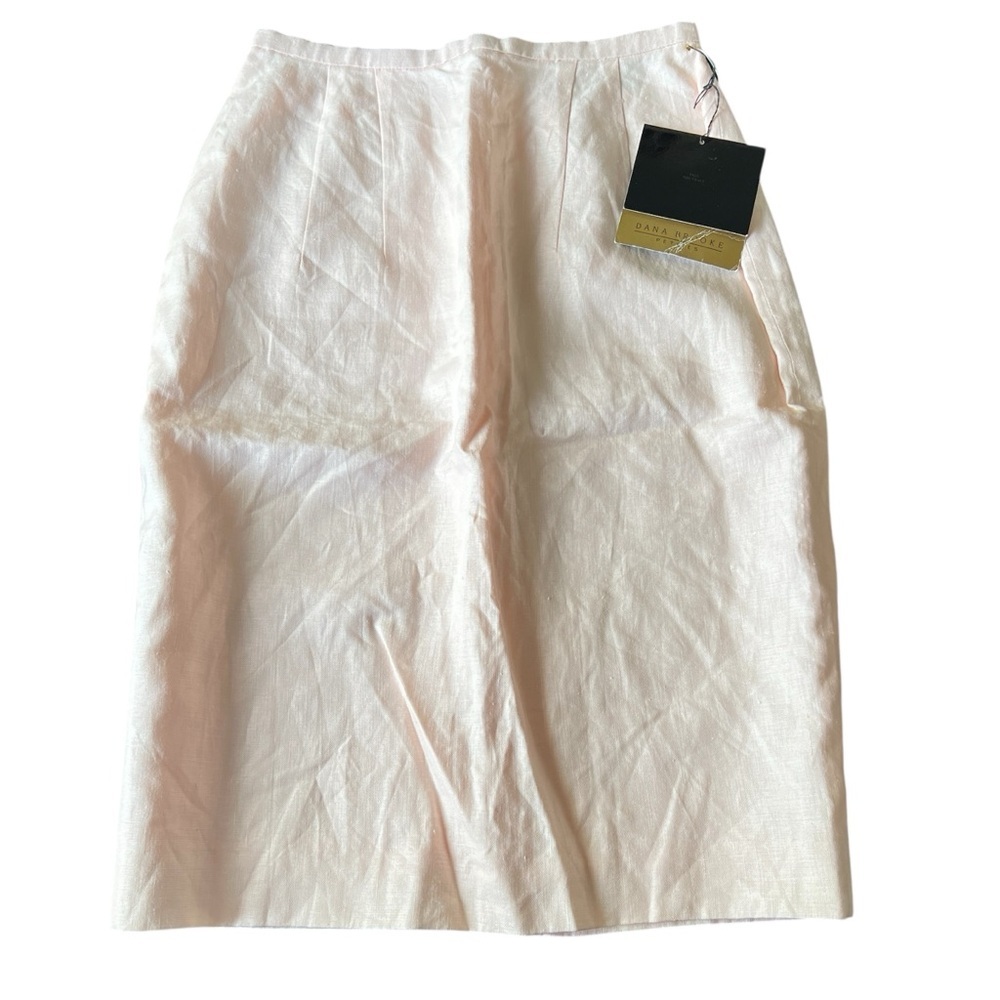 Dana Brooke Petites Linen Light Pink Pencil Skirt Size 2 Minimalist Neutral